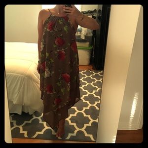 Asymmetrical Floral Flowy Dress